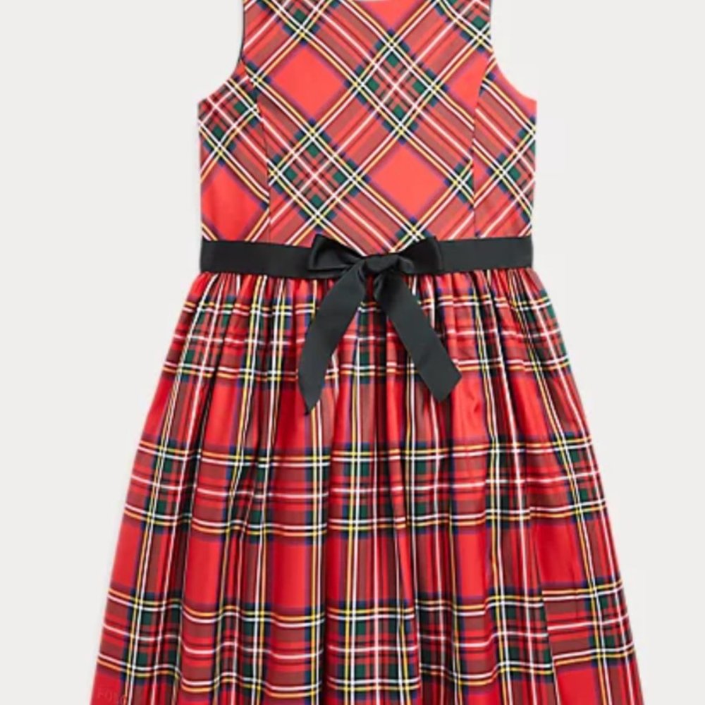 Ralph Lauren Girl's Plaid Holiday Dress Size 12